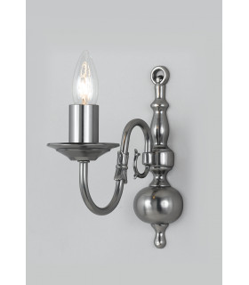 Flemish Pewter Candle Wall Lamp