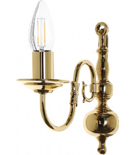 Flemish 1 Light Polished Brass Candle Wall Lamp