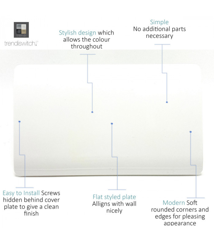 Artistic Modern Double Blanking Plate Gloss White Finish-3