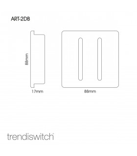 Artistic Modern 2 Gang Doorbell Matt Black Finish-2