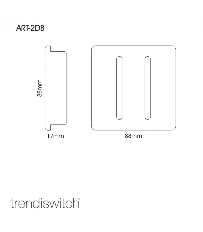 Artistic Modern 2 Gang Doorbell Matt Black Finish-2