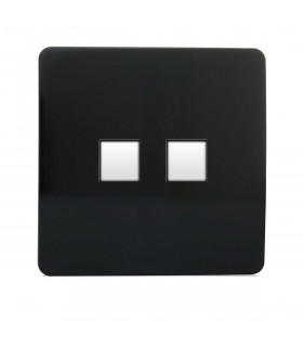 Artistic Modern Twin PC Ethernet Cat 5&6 Data Outlet Gloss Black Finish-1