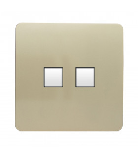 Artistic Modern Twin PC Ethernet Cat 5&6 Data Outlet Champagne Gold Finish-1