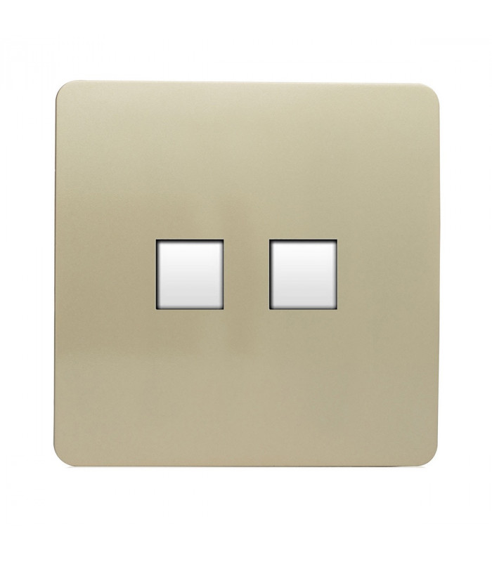 Artistic Modern Twin PC Ethernet Cat 5&6 Data Outlet Champagne Gold Finish-1