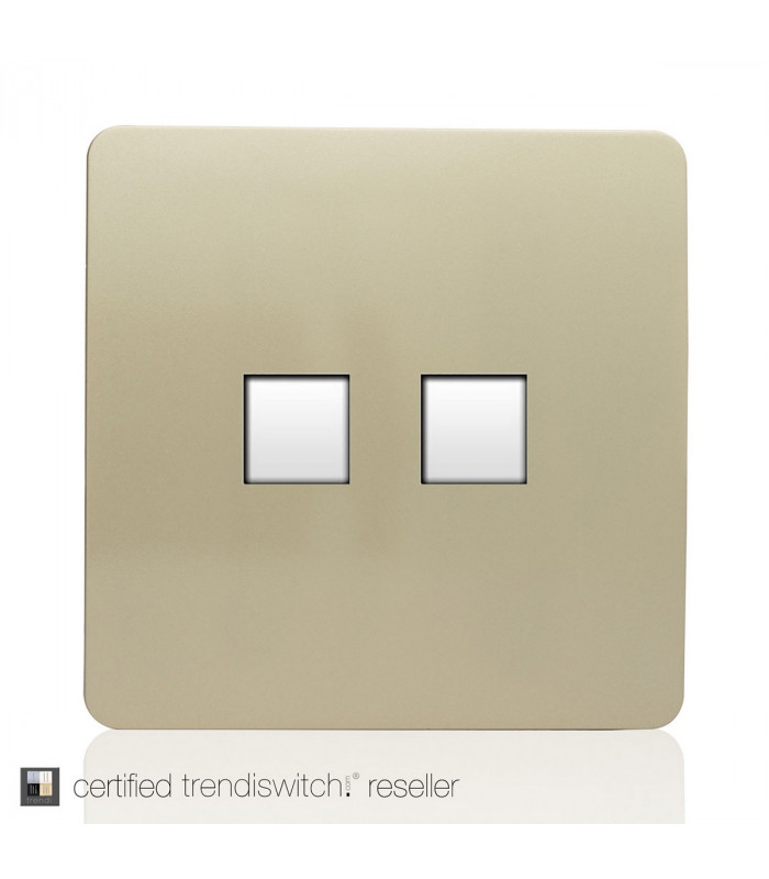 Artistic Modern Twin RJ11 Telephone Champagne Gold Finish-4