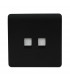 Artistic Modern Twin RJ11 Telephone Matt Black Finish-4