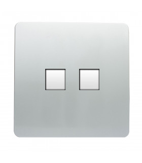 Artistic Modern Twin RJ11 Telephone Silver Finish-1