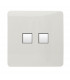 Artistic Modern Twin RJ11 Telephone Gloss White Finish-1