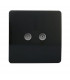 Artistic Modern Twin TV Co-Axial Outlet Gloss Black Finish-1