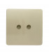 Artistic Modern Twin TV Co-Axial Outlet Champagne Gold Finish-1