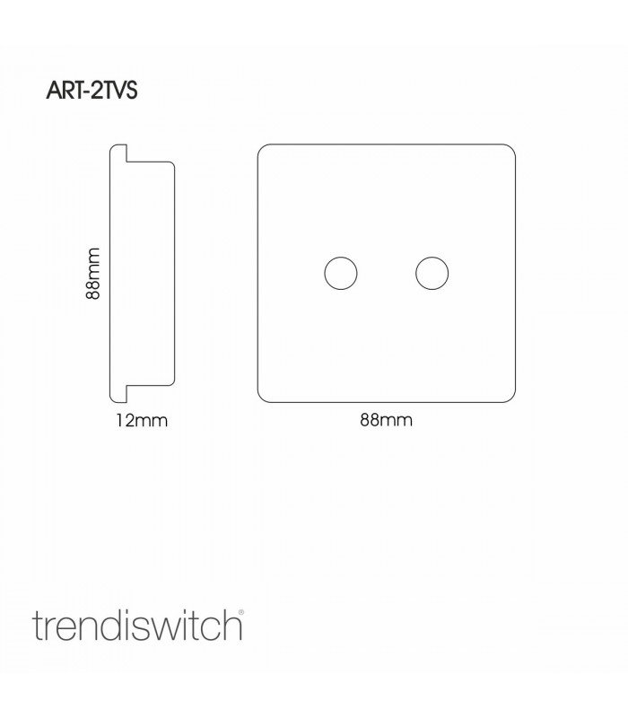 Artistic Modern Twin TV Co-Axial Outlet Champagne Gold Finish-2