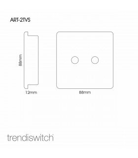 Artistic Modern Twin TV Co-Axial Outlet Silver Finish-2