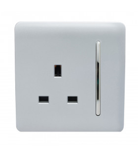 Artistic Modern 1 Gang 13Amp Switched Socket Silver Finish-1
