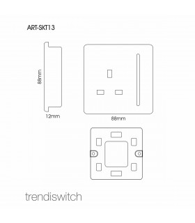 Artistic Modern 1 Gang 13Amp Switched Socket Silver Finish-2