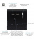 Artistic Modern 1 Gang 13Amp Switched Socket WIth 2 x USB Ports Gloss Black Finish-3