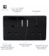 Artistic Modern 2 Gang 13Amp Short Switched Double  Socket Gloss Black Finish-3
