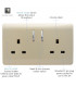 Artistic Modern 2 Gang 13Amp Short Switched Double  Socket Champagne Gold Finish-3
