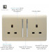 Artistic Modern 2 Gang 13Amp Long Switched Double Socket Champagne Gold Finish-3