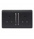 Artistic Modern 2 Gang 13Amp Long Switched Double Socket Matt Black Finish-1