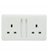 Artistic Modern 2 Gang 13Amp Long Switched Double Socket Gloss White Finish-1