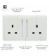 Artistic Modern 2 Gang 13Amp Long Switched Double Socket Gloss White Finish-3