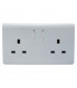 Artistic Modern 2 Gang 13Amp Short Switched Double  Socket Silver Finish-1
