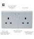 Artistic Modern 2 Gang 13Amp Short Switched Double  Socket Silver Finish-3