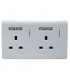 Artistic Modern 2 Gang 13Amp Switched Double Socket With 4X 2.1Mah USB Silver Finish-1
