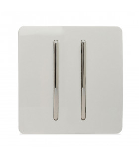 Artistic Modern 2 Gang (1x2 Way 1xIntermediate) 10 Amp Rocker Gloss White Finish-1