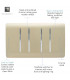 Artistic Modern 4 Gang 2 Way 10 Amp Rocker Twin Plate Champagne Gold Finish-3