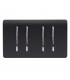Artistic Modern 4 Gang 2 Way 10 Amp Rocker Twin Plate Matt Black Finish-1