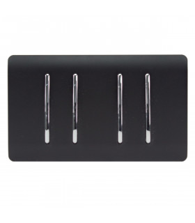 Artistic Modern 4 Gang 2 Way 10 Amp Rocker Twin Plate Matt Black Finish-1