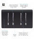 Artistic Modern 4 Gang 2 Way 10 Amp Rocker Twin Plate Matt Black Finish-3