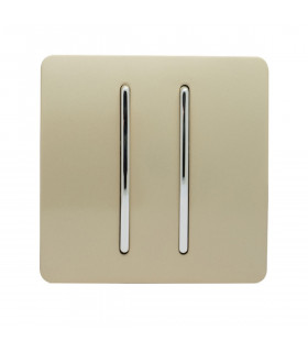 Artistic Modern 2 Gang 2 Way 10 Amp Rocker Champagne Gold Finish-1
