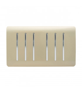 Artistic Modern 6 Gang 2 Way 10 Amp Rocker Twin Plate Champagne Gold Finish-1