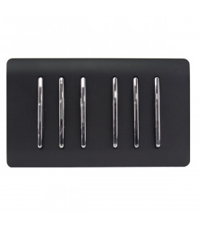 Artistic Modern 6 Gang 2 Way 10 Amp Rocker Twin Plate Matt Black Finish-1