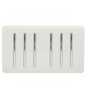 Artistic Modern 6 Gang 2 Way 10 Amp Rocker Twin Plate Gloss White Finish-1