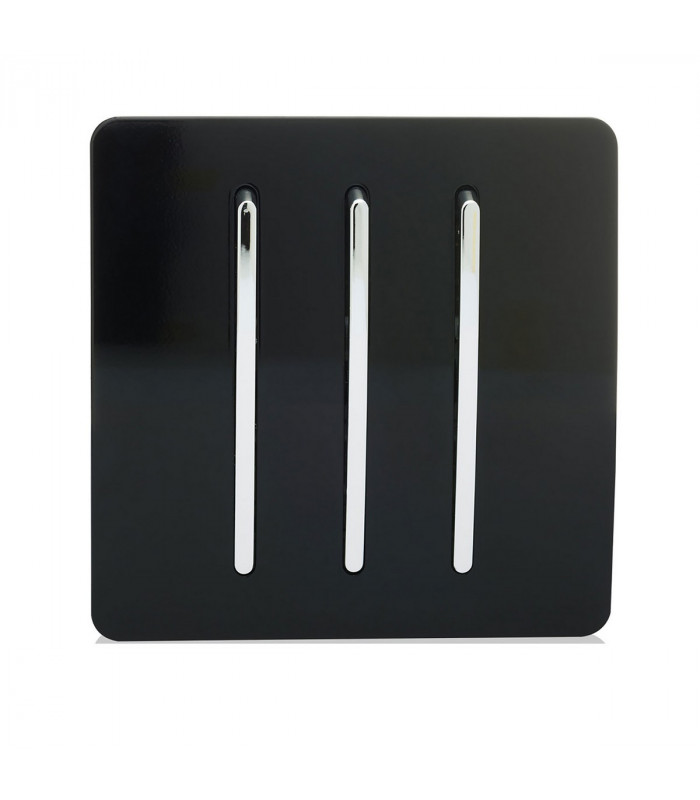 Artistic Modern 3 Gang 2 Way 10 Amp Rocker Gloss Black Finish-1