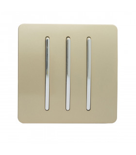Artistic Modern 3 Gang 2 Way 10 Amp Rocker Champagne Gold Finish-1