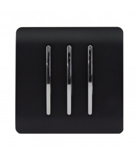 Artistic Modern 3 Gang 2 Way 10 Amp Rocker Matt Black Finish-1