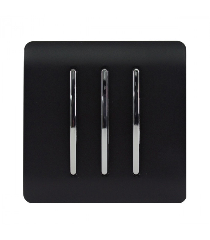 Artistic Modern 3 Gang 2 Way 10 Amp Rocker Matt Black Finish-1