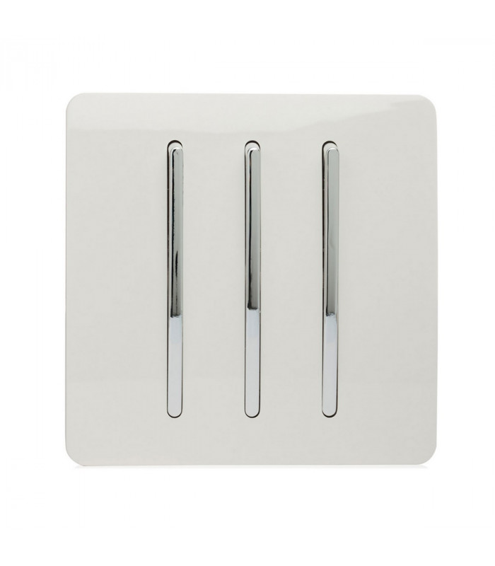 Artistic Modern 3 Gang 2 Way 10 Amp Rocker Gloss White Finish-1
