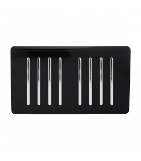 Artistic Modern 8 Gang 2 Way 10 Amp Rocker Twin Plate Gloss Black Finish-1