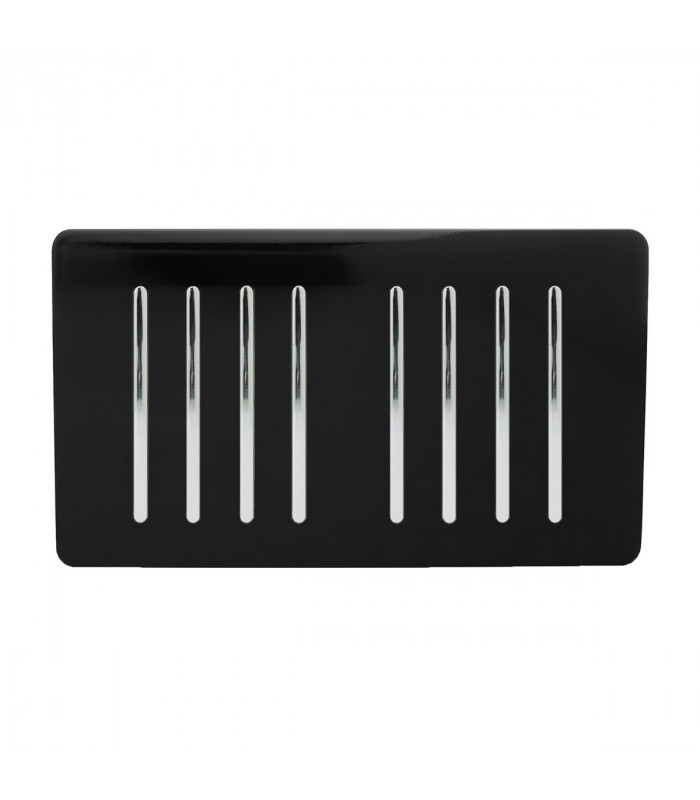 Artistic Modern 8 Gang 2 Way 10 Amp Rocker Twin Plate Gloss Black Finish-1