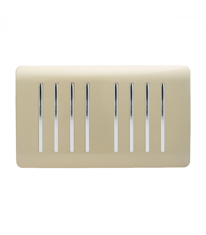 Artistic Modern 8 Gang 2 Way 10 Amp Rocker Twin Plate Champagne Gold Finish-1