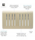 Artistic Modern 8 Gang 2 Way 10 Amp Rocker Twin Plate Champagne Gold Finish-3