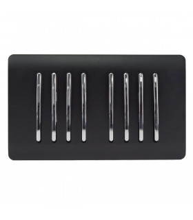Artistic Modern 8 Gang 2 Way 10 Amp Rocker Twin Plate Matt Black Finish-1