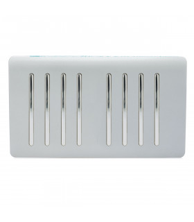 Artistic Modern 8 Gang 2 Way 10 Amp Rocker Twin Plate Silver Finish-1