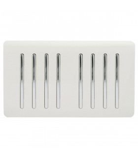 Artistic Modern 8 Gang 2 Way 10 Amp Rocker Twin Plate Gloss White Finish-1
