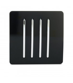 Artistic Modern 4 Gang 2 Way 10 Amp Rocker Gloss Black Finish-1